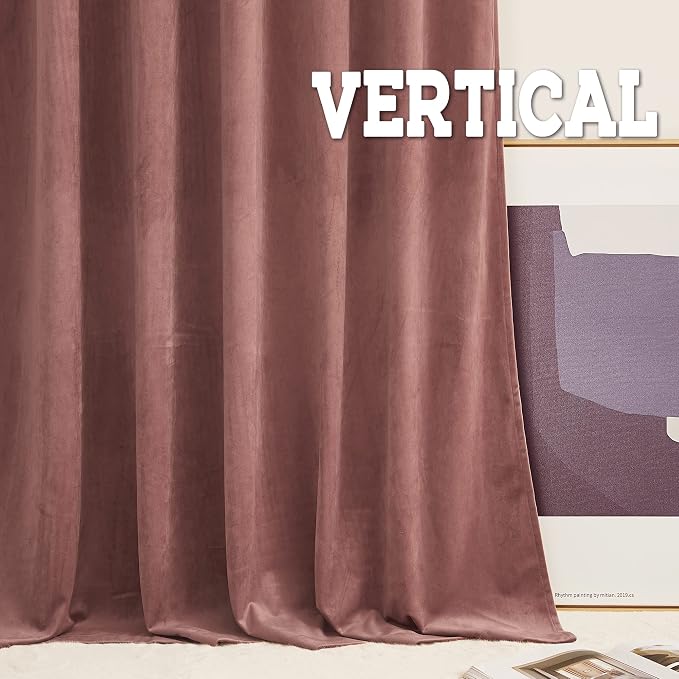 RYB HOME Wild Rose Velvet Curtains 84 inches - Image 6
