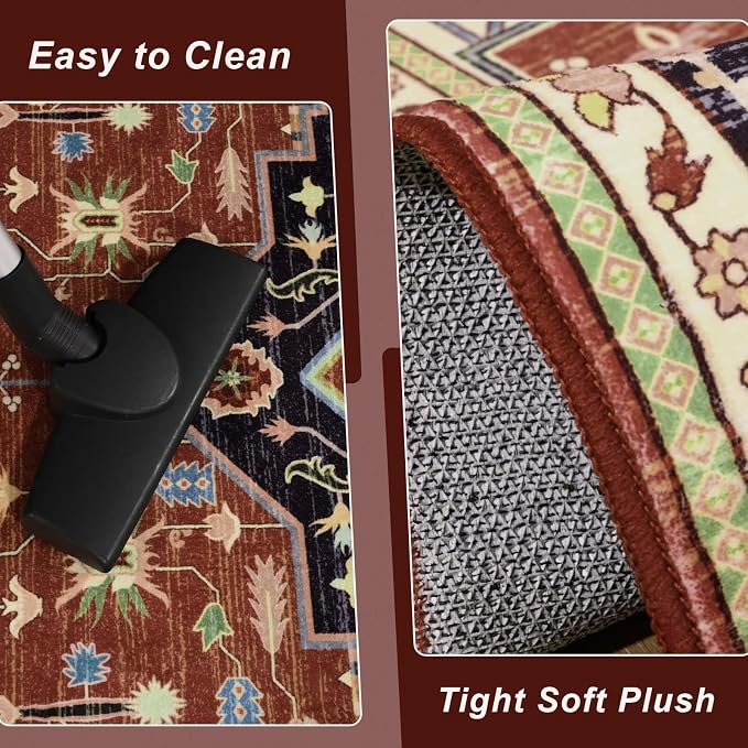 Macgace Washable Vintage Area Rug - Image 3