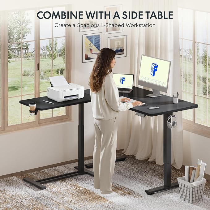FLEXISPOT H7 28" Pneumatic Height-Adjustable Overbed Table - Image 9