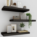 Floating Shelves for Wall Set of 3, 16 Inch Black Floating Shelves Bedroom | by Upassion