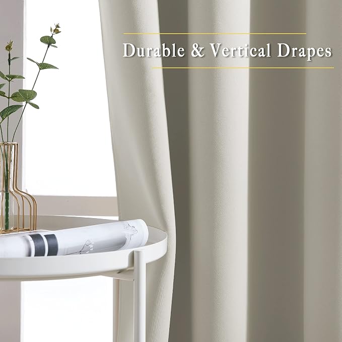 NICETOWN Natural Blackout Curtains 63 inch Long - Image 5