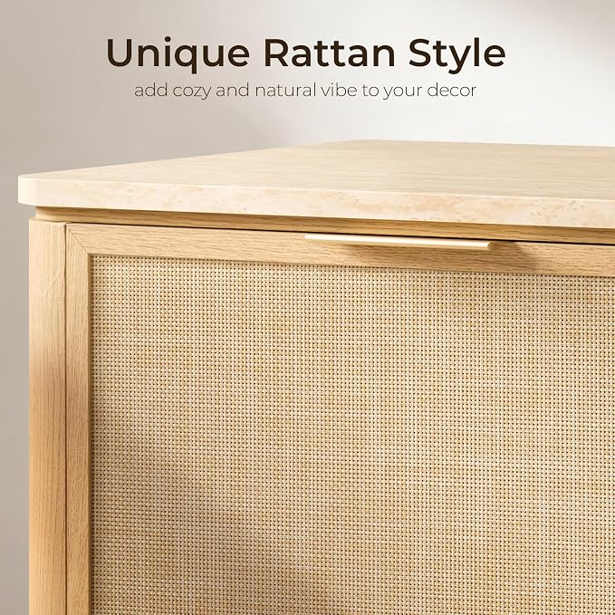 Night Stand, 23.11" W Rattan Nightstand - Image 3