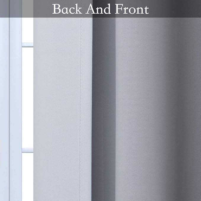 SimpleHome Ombre Black to Grey White Curtains - Image 6