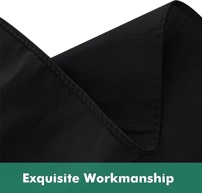 Biscaynebay Wrap Around Bed Skirts with Split Corners for Queen Beds 18" Drop, Black Adjustable Elastic Dust Ruffles Easy Fit Wrinkle Resistant Silky Luxurious Fabric Machine Washable