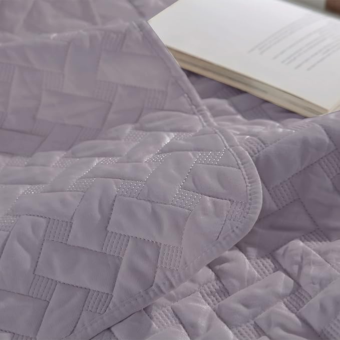 Bedsure King Size Quilt, Lightweight Comforter Set, Light Purple Bedspread | - Image 6