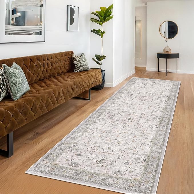 Washable Long Runners for Hallways, 3x8 Low Pile Kitchen Runner Rug, Bohemian - Image 3