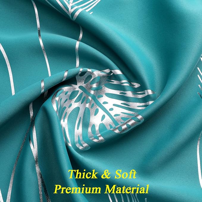 Teal Blackout Curtains 96 Inches Long, Grommet Curtains - Image 5