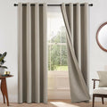 COSVIYA 100% Blackout Natural Linen Curtains & Drapes 84 Inch Length | Light by COSVIYA