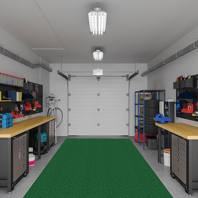 Ottomanson 6'6" x 27' Hallway Runner with Scraper Pile - Extra Durable Non-Slip Rug Mat for Indoor & Outdoor Use - Ideal for Kitchen, Entryway & Garage - High-Traffic Carpet, Green