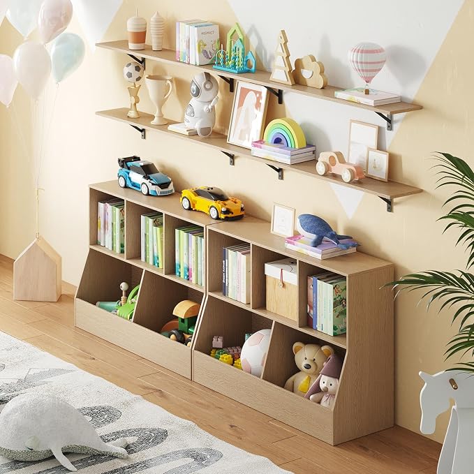 Long Wall Shelves, 47.3Inch Wooden Floating Shelves - Image 9
