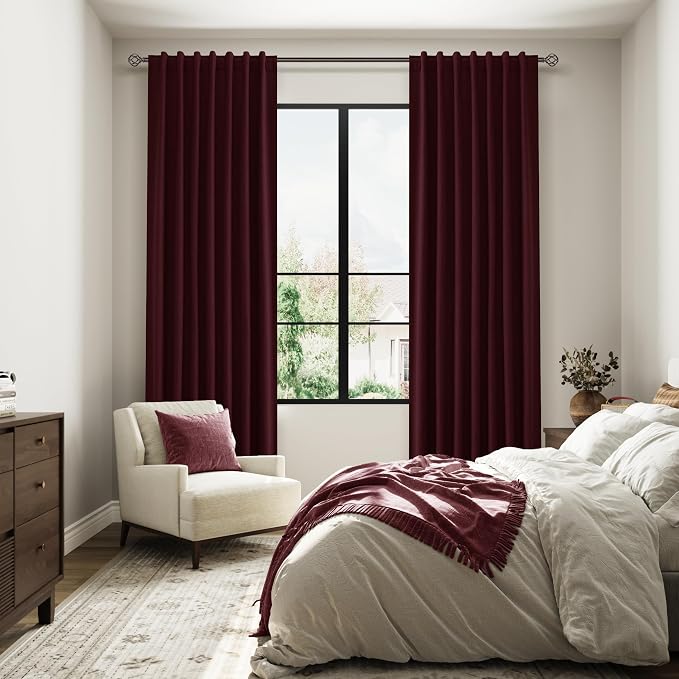 100% Blackout Curtains 63 Inch Length 2 Panels Set - Image 8