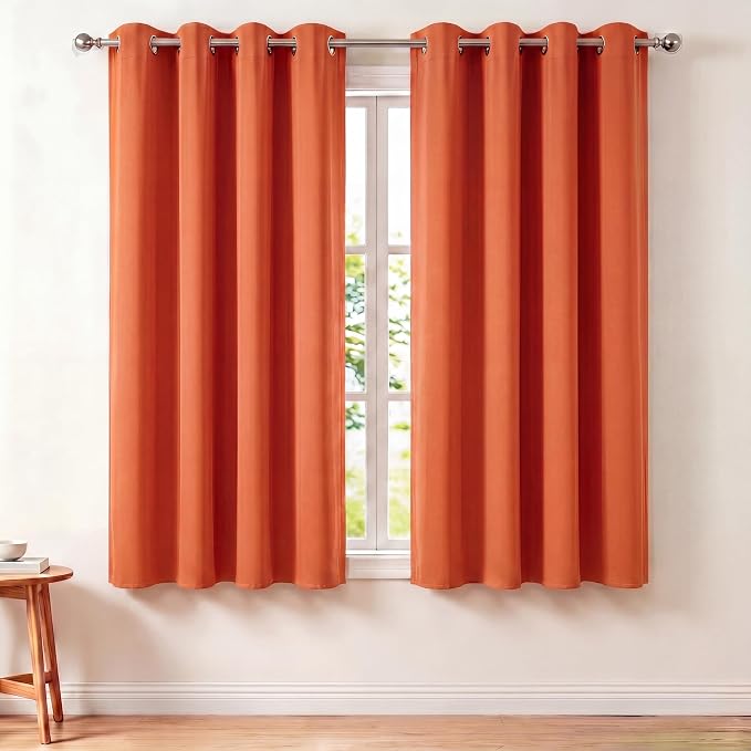 Diraysid Orange Grommet Blackout Curtains by Diraysid%2C+refresh+your+life