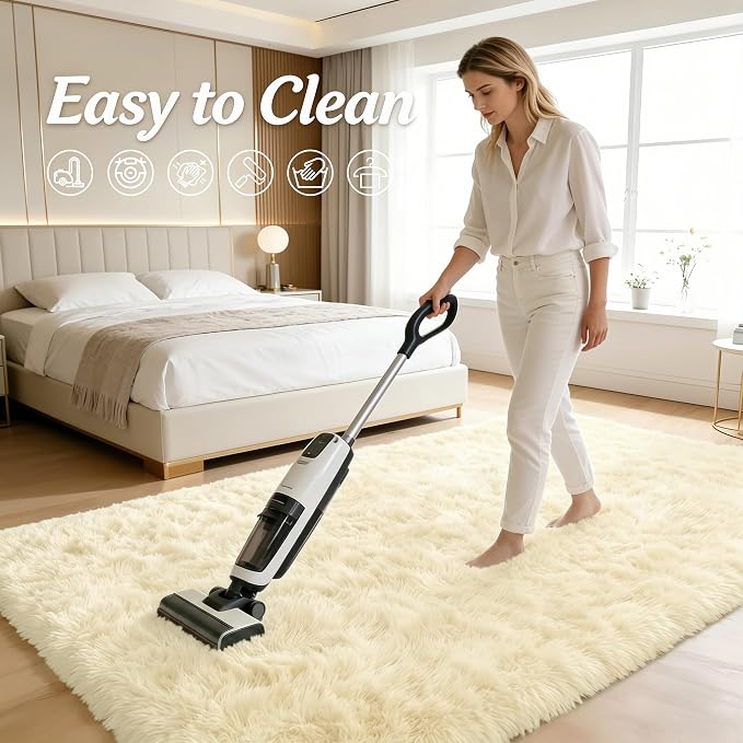 OLANLY 2x3 Machine Washable Small Bedside Rug, Soft Fluffy Shaggy Entryway - Image 7