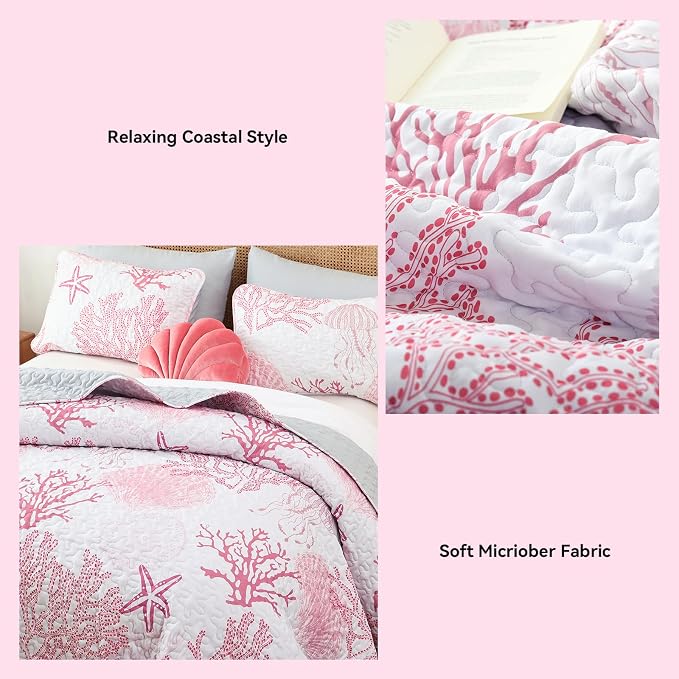 weigelia Coastal Quilt Queen Size, Soft Lightweight Microfiber, Machine Washable - Image 5