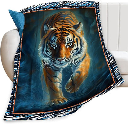 Tiger Blanket Tiger Throw Blankets for Couch Sofa Bed Decor Soft Cozy Fleece Plush Flannel Gifts for Men Women Adults Lover 40"x50"