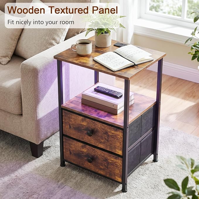 Nightstands Set of 2, LED Night Stand - Image 8