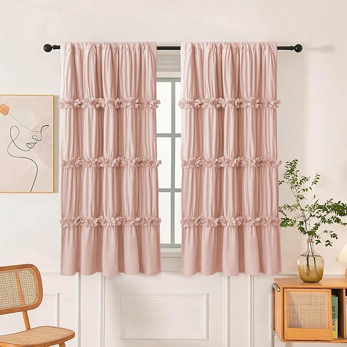 Thermal Insulated Window Curtains, Rustic Rod Pocket Drapes by Homechoice+Decor