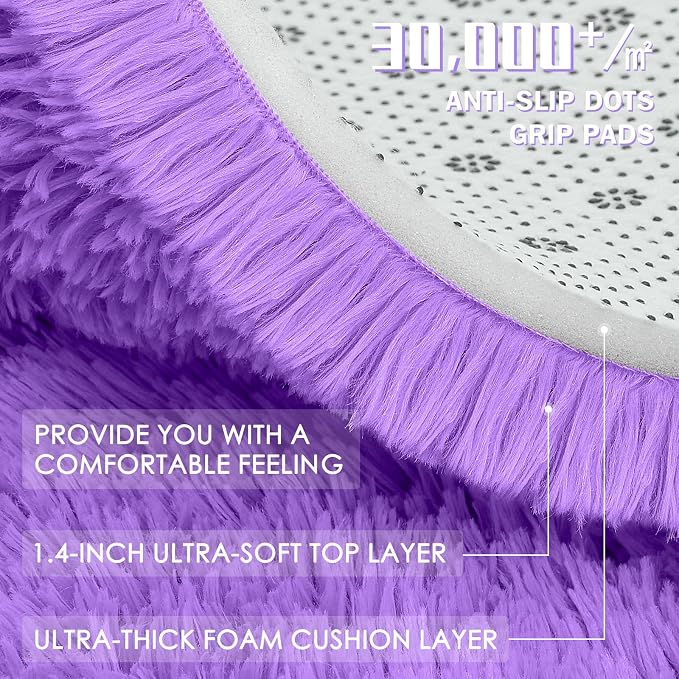 OLANLY Area Rugs for Living Room Bedroom, Machine Washable 4x5.9 ft Soft Fluffy - Image 9