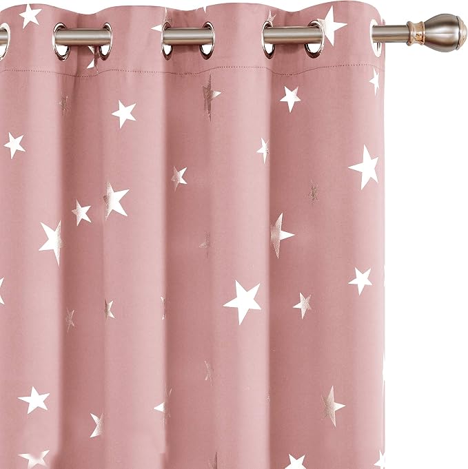 Deconovo Coral Pink Blackout Curtains 2 Panel Set by Unknown