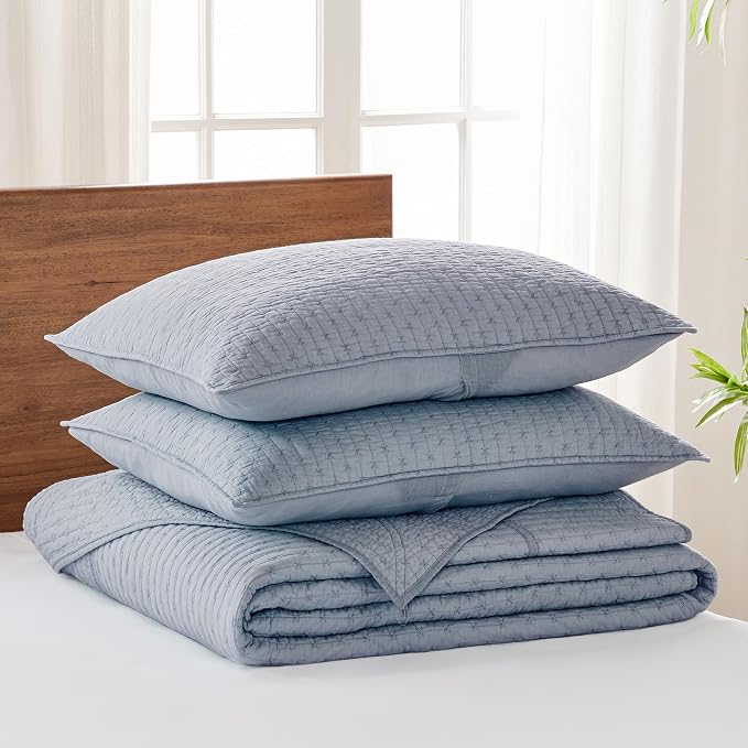 Levtex Home - Cross Stitch Bedspread Set - Queen Bedspread and Two Standard - Image 3