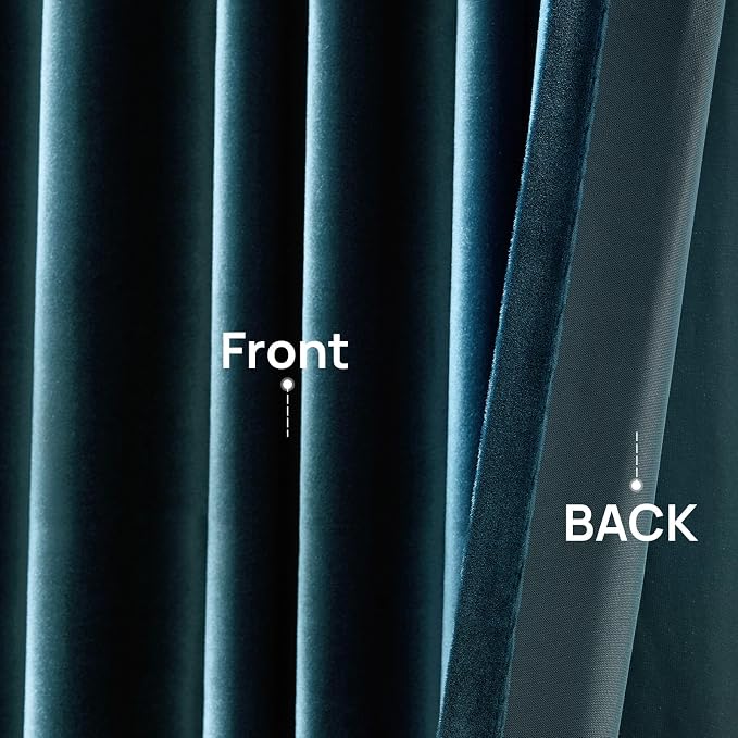 Peacock Blue Velvet Curtains 84 inch Long - Image 8