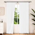Etherealveil Pure White Pinch Pleated Semi Blackout Curtains 2P 52"x102" | Back by Etherealveil