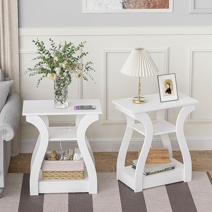 FROMJBEST End Tables Living Room Set of 2 by FROMJBEST