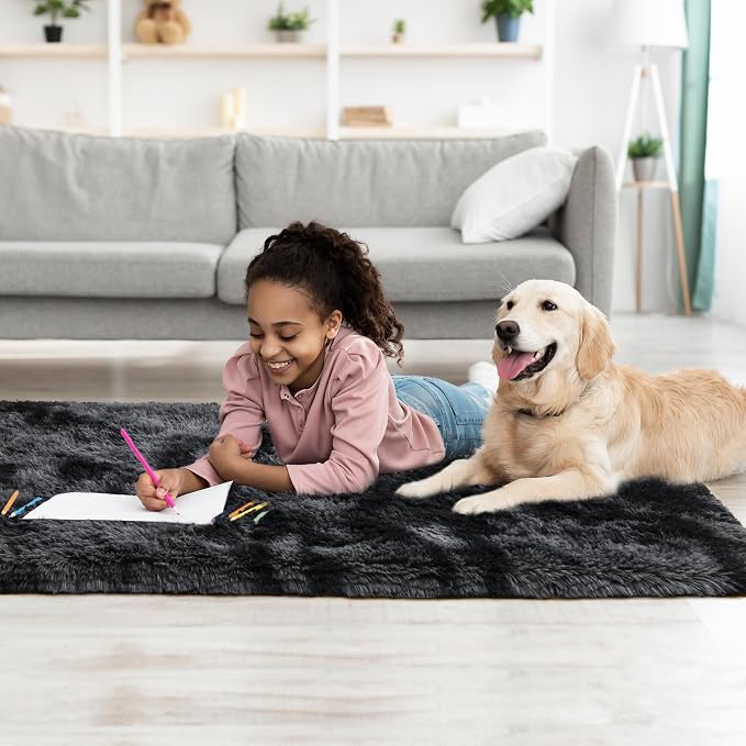Fluffy Runner Rugs for Bedroom Aesthetic 2x6 Feet, Shag Soft Bedside Rug - Image 9