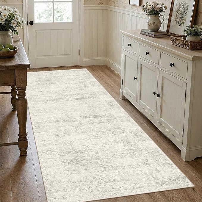 Latte&Fog 2.6x8 Washable Hallway Runner Ivory Rug - Image 3