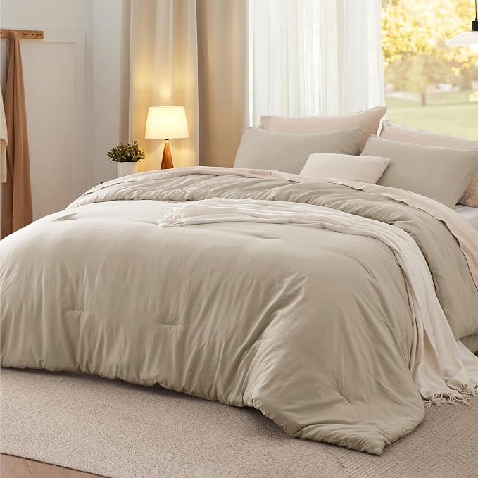 Bedsure California King Comforter Set, Sand Soft Prewashed Bedding by Unknown