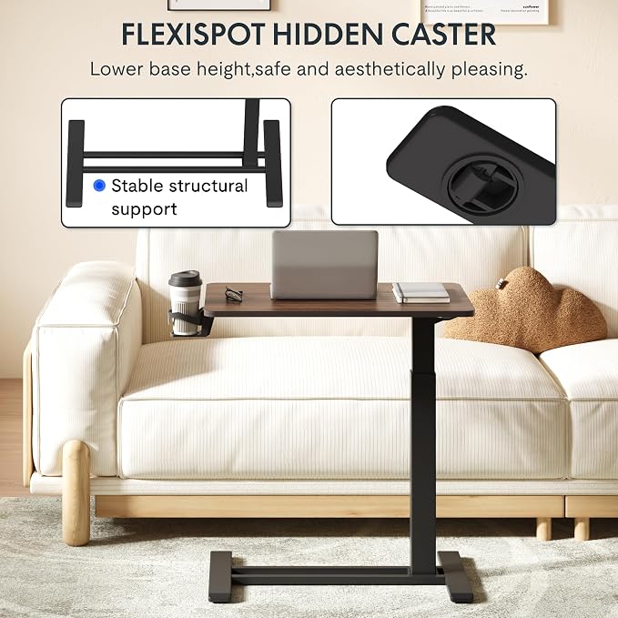 FLEXISPOT H7 32" Pneumatic Height-Adjustable Overbed Table - Image 9