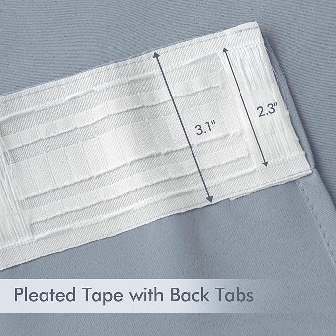 MIULEE Light Blue Back Tab Blackout Curtains 52x84 Inch Length 2 Panels Set | - Image 4