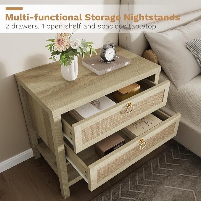 Eclatara Large Rattan Night Stand Set of 2 - Image 3