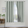 Joydeco Sage Green, Linen 100% Blackout Curtains by JOYDECO