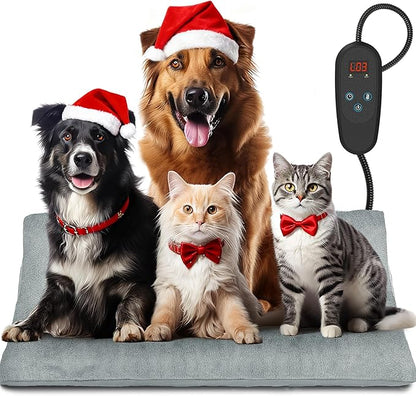 Large Pet Heating Pad Temperature AdjustmentAnti-bite Puppy with Timer Cat Dog Heating Pad Indoor Waterproof Pet Warming Pad Electric Heated Bed Mat Dog