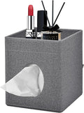 Tissue Box Cover with Storage Tray Square Tissue Box Holder PU Leather Facial by XNONE