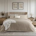 Bedsure Quilts Queen Size Bedspread, Lightweight Comforter, Taupe Coverlet | by Unknown