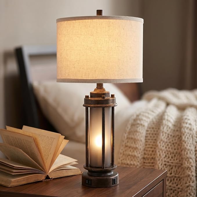 AIEAMPDO 25" Farmhouse Lamps for Living Room by AIEAMPDO