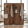 4 Panel Pegboard Room Divider, Folding Privacy Screen, Freestanding Wooden by Leesinwing