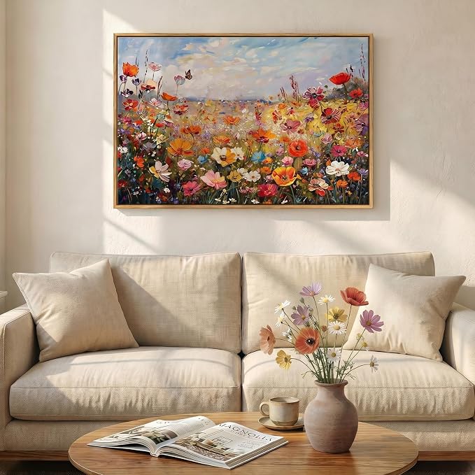 Framed Colorful Floral Botanical Wall Art, Flower Landscape Canvas Prints - Image 6
