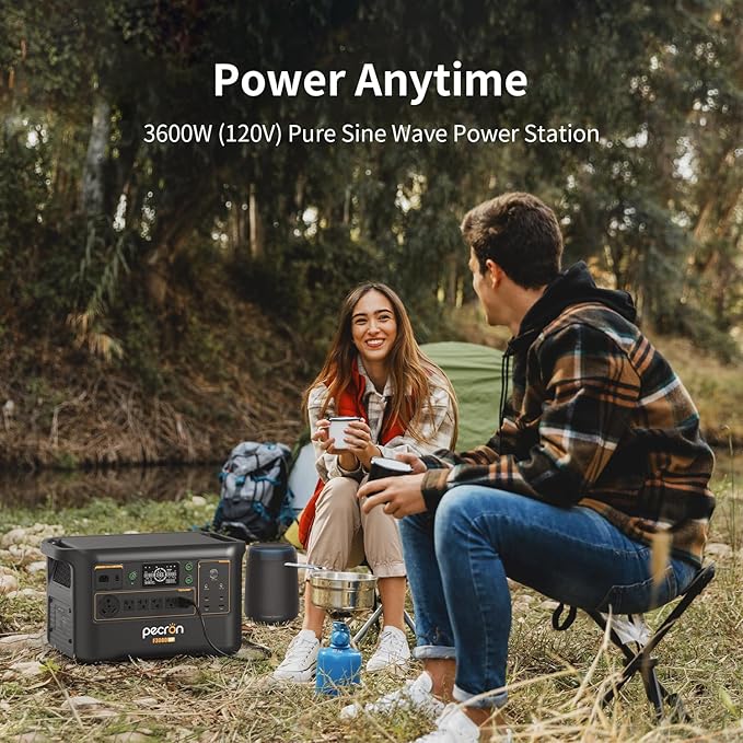pecron Portable Power Station F3000LFP, 3072Wh Solar Generator, 3600W LiFePO4 Battery Home Backup, Fast Charging Lithium Battery with 100W USB-C Output for Home, Camping, RV, Emergency