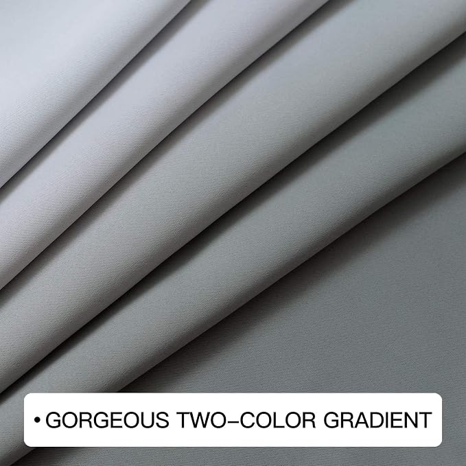 COSVIYA Curtains & Drapes Grommet Ombre Grey/Gray Curtains W52 x L96 Inch | - Image 4