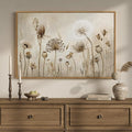 Framed Vintage Botanical Floral Wall Art, Neutral Rustic Flower Canvas Artwork by Cuspin