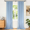 Etherealveil Light Blue Pinch Pleated Blackout Curtains 2 Panels 40"x102" | by Etherealveil