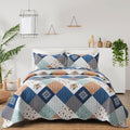 Dinjoy Boho Quilt Set Twin Size, Patchwork Floral Bedspreads, Reversible Summer by DINJOY