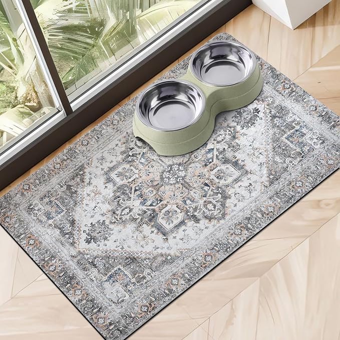 Dog Food Mats for Floors, Absorbent Dog Bowl Mat for Food and Water Dispenser Mat, Quick Dry Cat Food Mat Pet Supplies