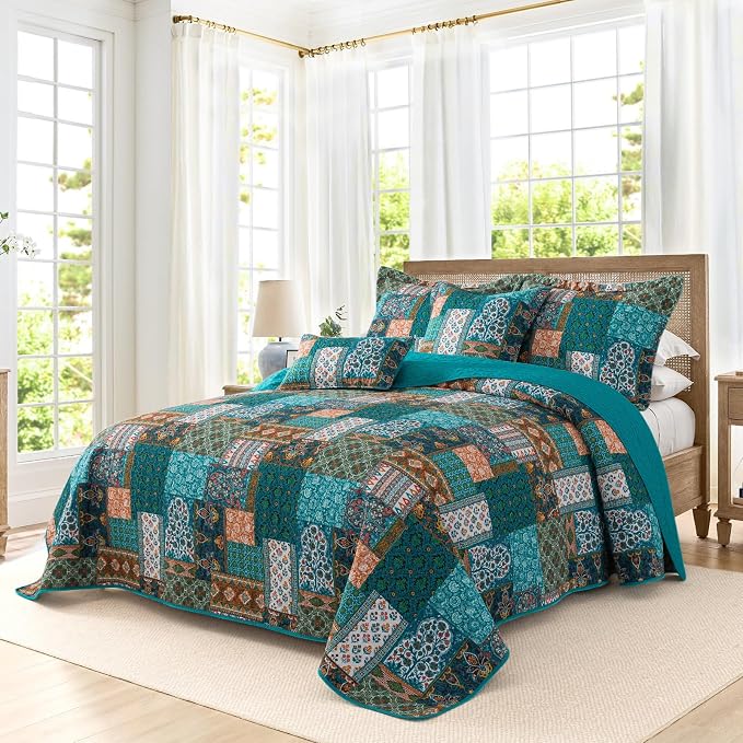 BEDIFANY 100% Cotton Cover King Size Quilt Set, Bedspread King Coverlet | Soft - Image 2