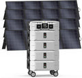 IEE SP5000 Solar Generator 5000W, 10.24kWh Power Station with 4x200W Solar Panels, 5 AC Outlets(9000W Surge), 120V/240V Dual Voltage, LiFePO4 Battery for Home Backup Outdoors Camping RV Emergency