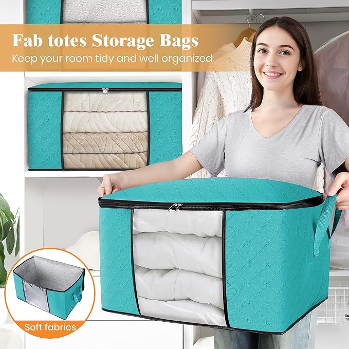 6 Pack Storage Bags for Clothes Blanket Storage Bins - Image 5