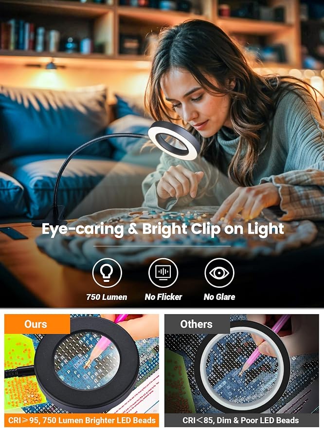 10X Magnifying Glass with Light, 5 Colors+10 Brightness Magnifier with Light | - Image 5
